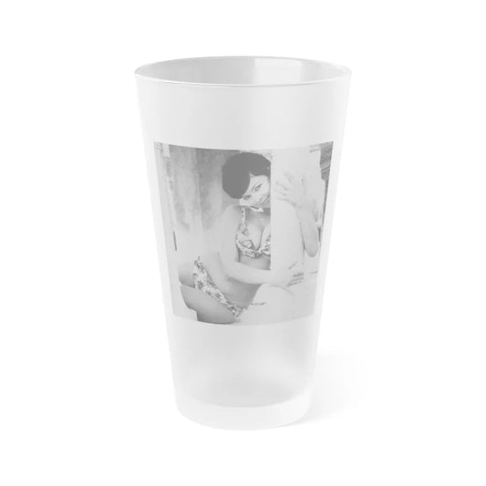 Yvonne Craig #218 (Vintage Female Icon) Frosted Pint Glass 16oz-16oz-Frosted-Go Mug Yourself