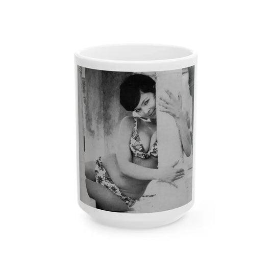 Yvonne Craig #218 (Vintage Female Icon) White Coffee Mug 15oz - Go Mug Yourself