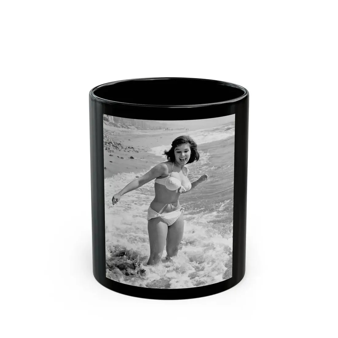 Yvonne Craig #220 (Vintage Female Icon) Black Coffee Mug 11oz - Go Mug Yourself