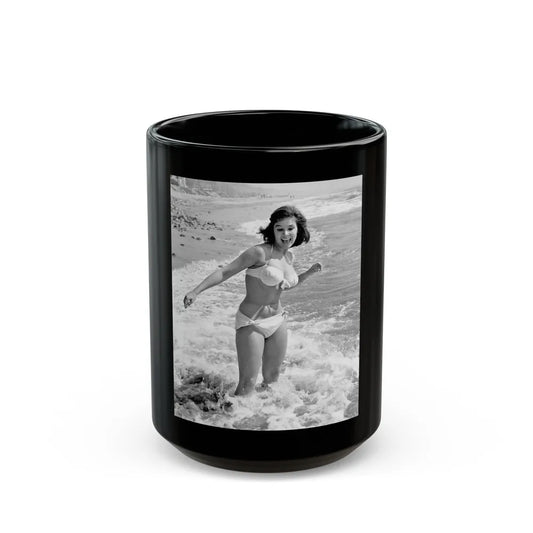 Yvonne Craig #220 (Vintage Female Icon) Black Coffee Mug-15oz-Go Mug Yourself