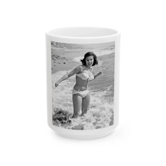 Yvonne Craig #220 (Vintage Female Icon) White Coffee Mug 15oz - Go Mug Yourself