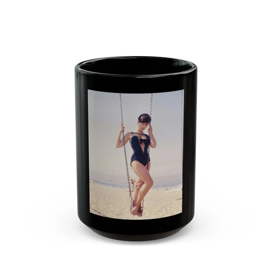 Yvonne Craig #237 (Vintage Female Icon) Black Coffee Mug-15oz-Go Mug Yourself