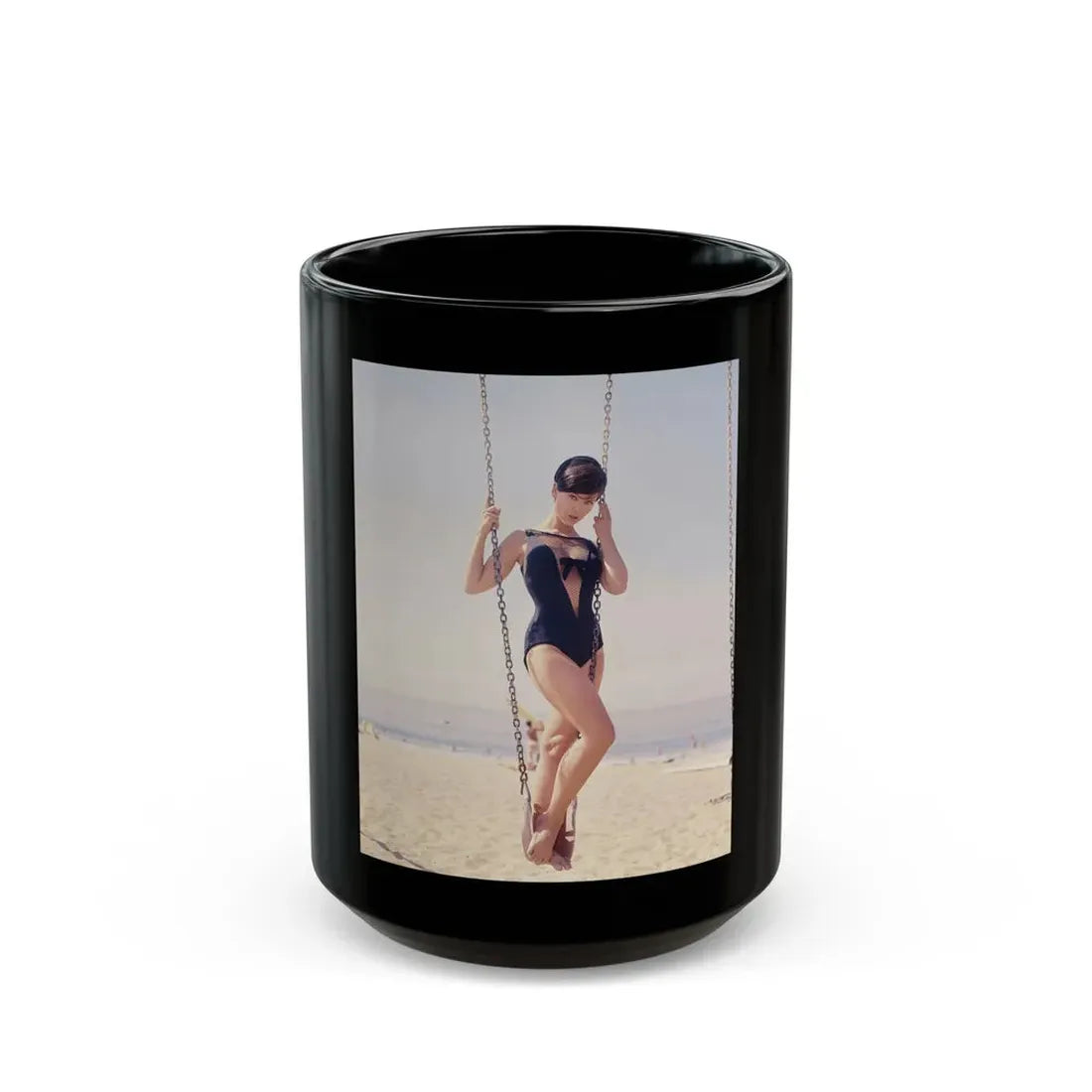 Yvonne Craig #237 (Vintage Female Icon) Black Coffee Mug 15oz - Go Mug Yourself