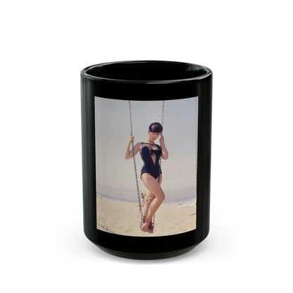 Yvonne Craig #237 (Vintage Female Icon) Black Coffee Mug 15oz - Go Mug Yourself