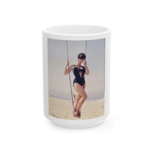 Yvonne Craig #237 (Vintage Female Icon) White Coffee Mug 15oz - Go Mug Yourself