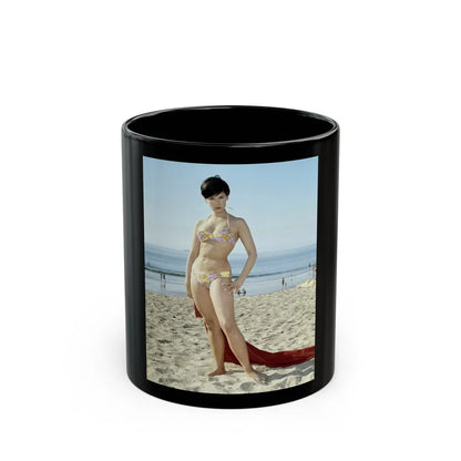 Yvonne Craig #238 (Vintage Female Icon) Black Coffee Mug-11oz-Go Mug Yourself