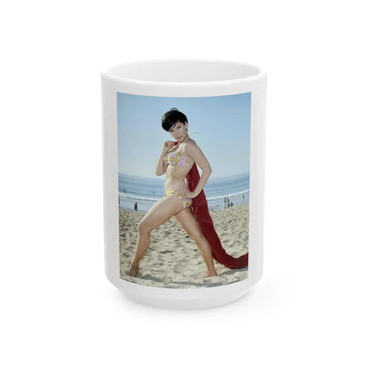 Yvonne Craig #239 (Vintage Female Icon) White Coffee Mug 15oz - Go Mug Yourself
