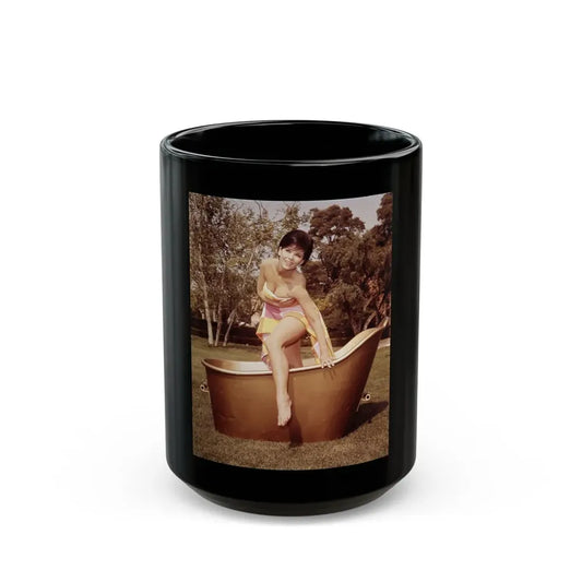 Yvonne Craig #24 (Vintage Female Icon) Black Coffee Mug 15oz - Go Mug Yourself