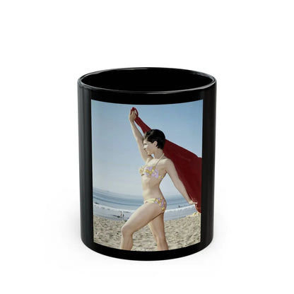 Yvonne Craig #240 (Vintage Female Icon) Black Coffee Mug-11oz-Go Mug Yourself