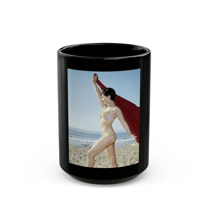 Yvonne Craig #240 (Vintage Female Icon) Black Coffee Mug-15oz-Go Mug Yourself