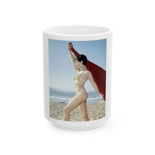 Yvonne Craig #240 (Vintage Female Icon) White Coffee Mug 15oz - Go Mug Yourself