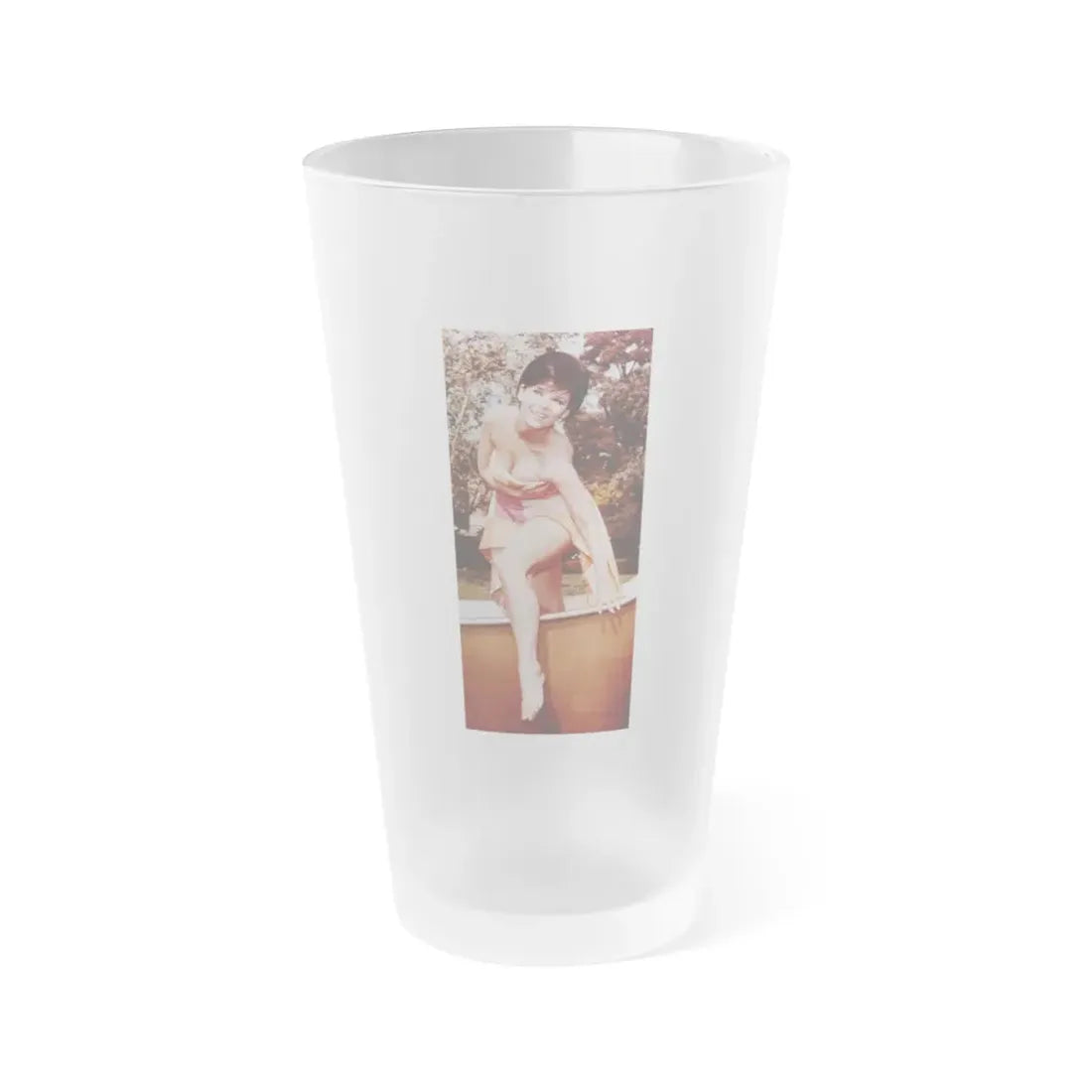Yvonne Craig #241 (Vintage Female Icon) Frosted Pint Glass 16oz 16oz Frosted - Go Mug Yourself