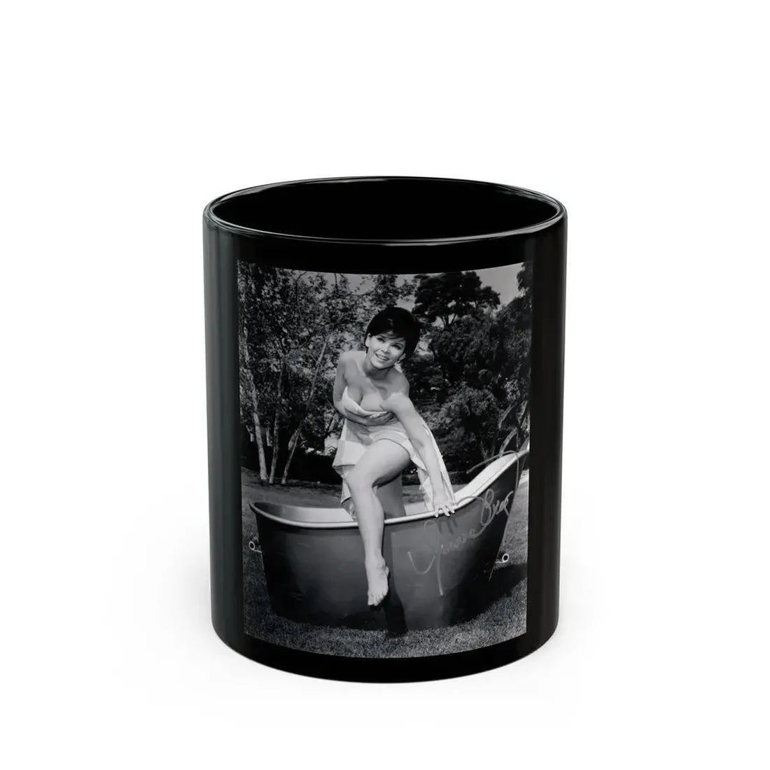 Yvonne Craig #242 (Vintage Female Icon) Black Coffee Mug 11oz - Go Mug Yourself