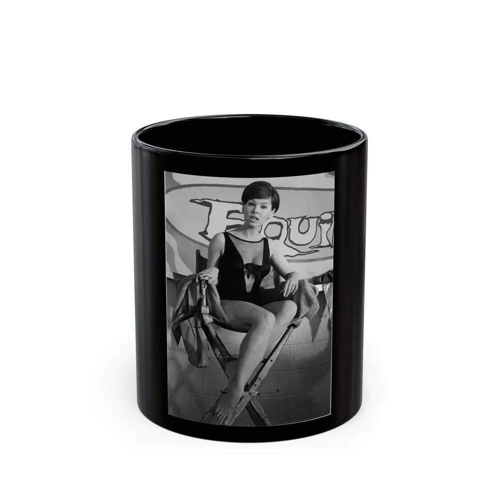 Yvonne Craig #245 (Vintage Female Icon) Black Coffee Mug-11oz-Go Mug Yourself