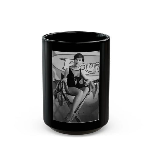 Yvonne Craig #245 (Vintage Female Icon) Black Coffee Mug-15oz-Go Mug Yourself