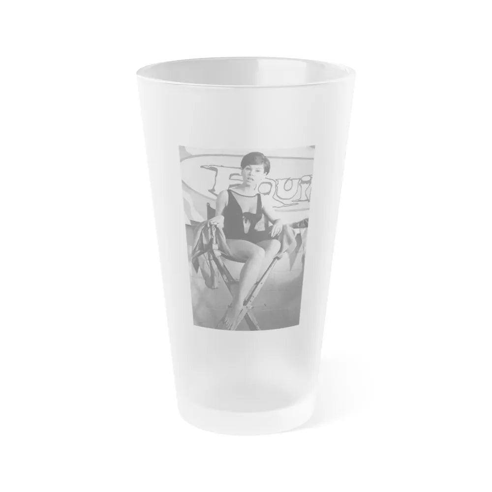 Yvonne Craig #245 (Vintage Female Icon) Frosted Pint Glass 16oz-16oz-Frosted-Go Mug Yourself