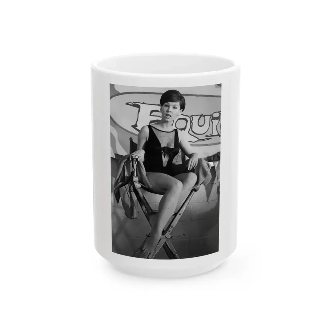 Yvonne Craig #245 (Vintage Female Icon) White Coffee Mug 15oz - Go Mug Yourself