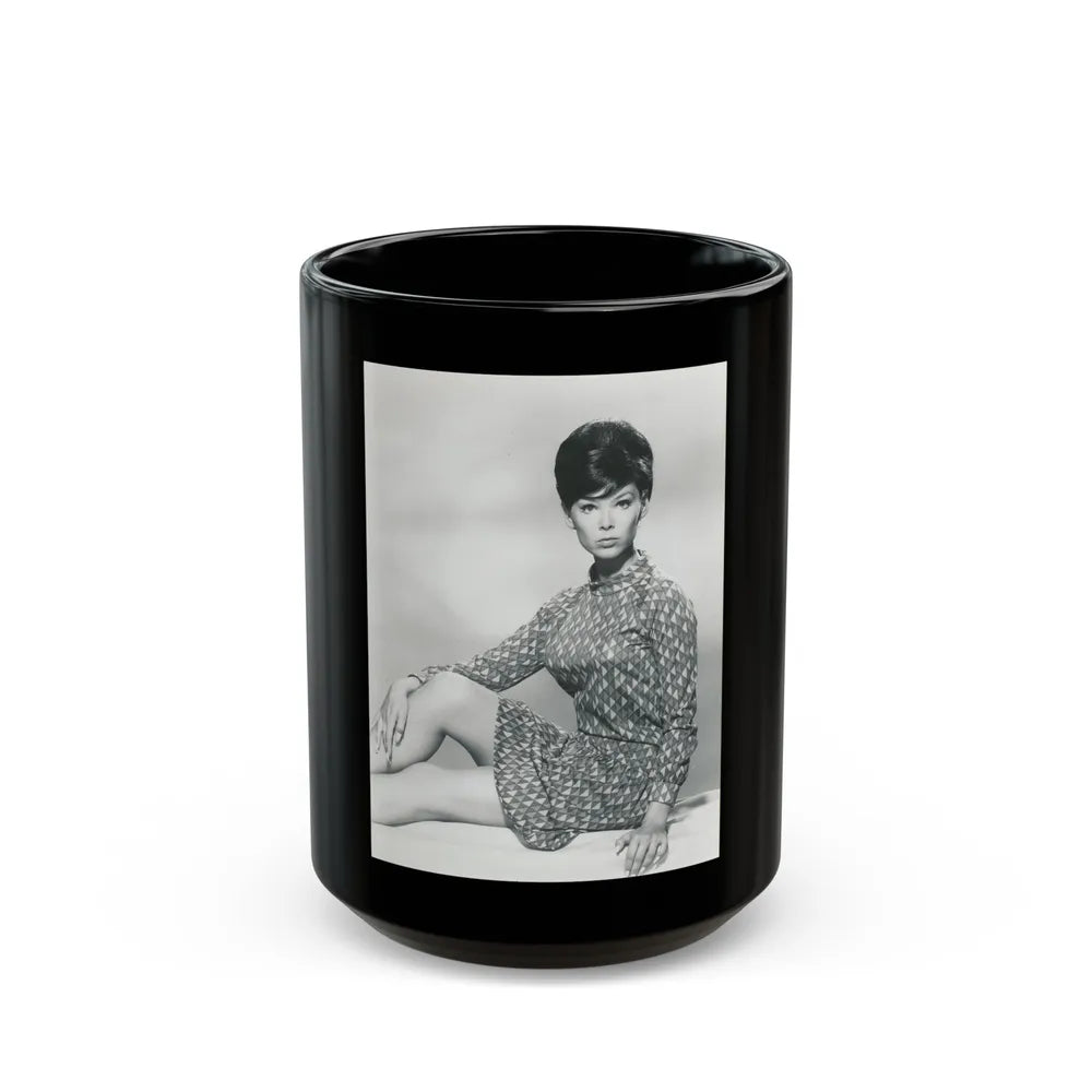 Yvonne Craig #246 (Vintage Female Icon) Black Coffee Mug-15oz-Go Mug Yourself