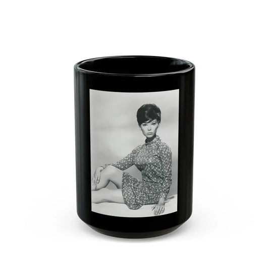Yvonne Craig #246 (Vintage Female Icon) Black Coffee Mug 15oz - Go Mug Yourself