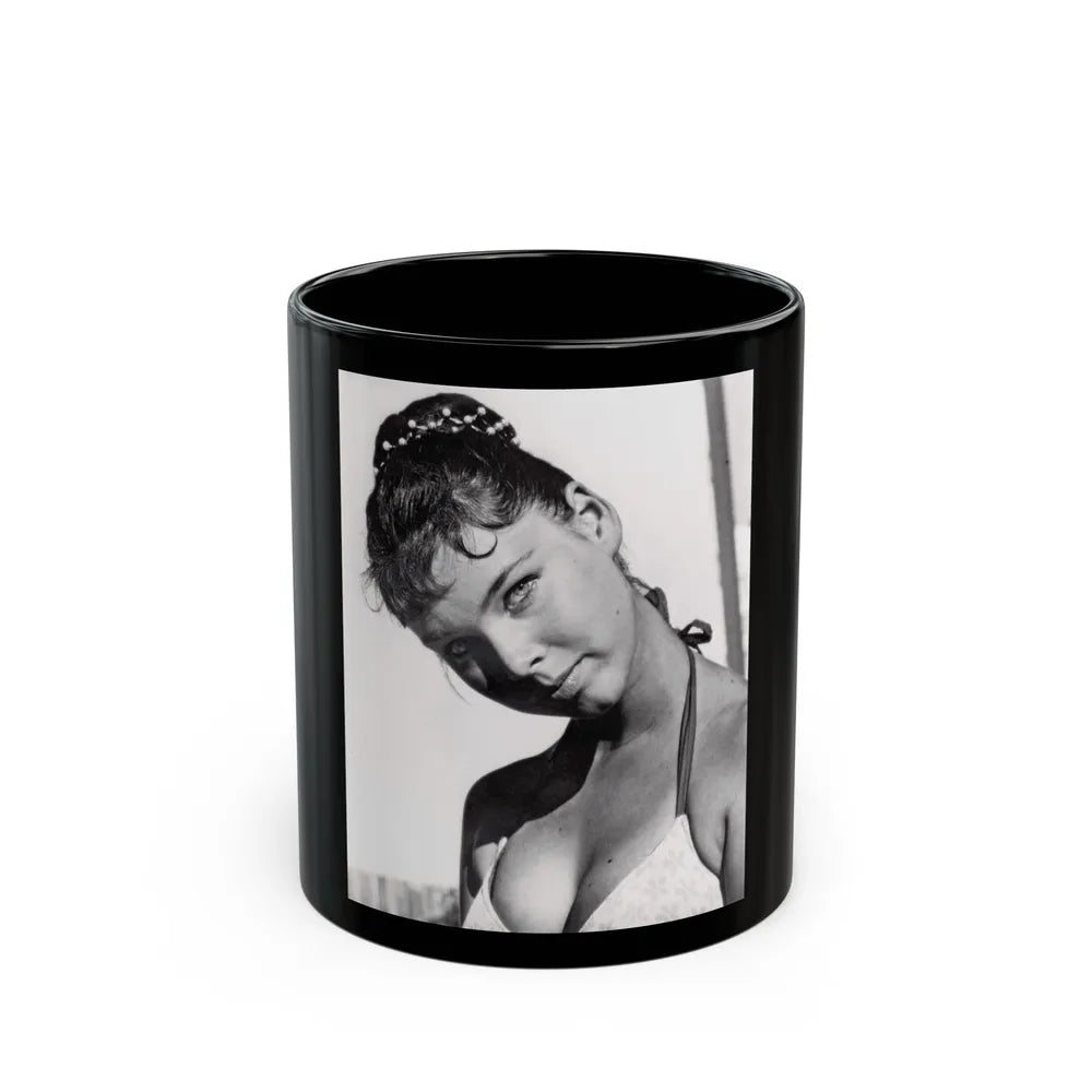 Yvonne Craig #248 (Vintage Female Icon) Black Coffee Mug-11oz-Go Mug Yourself