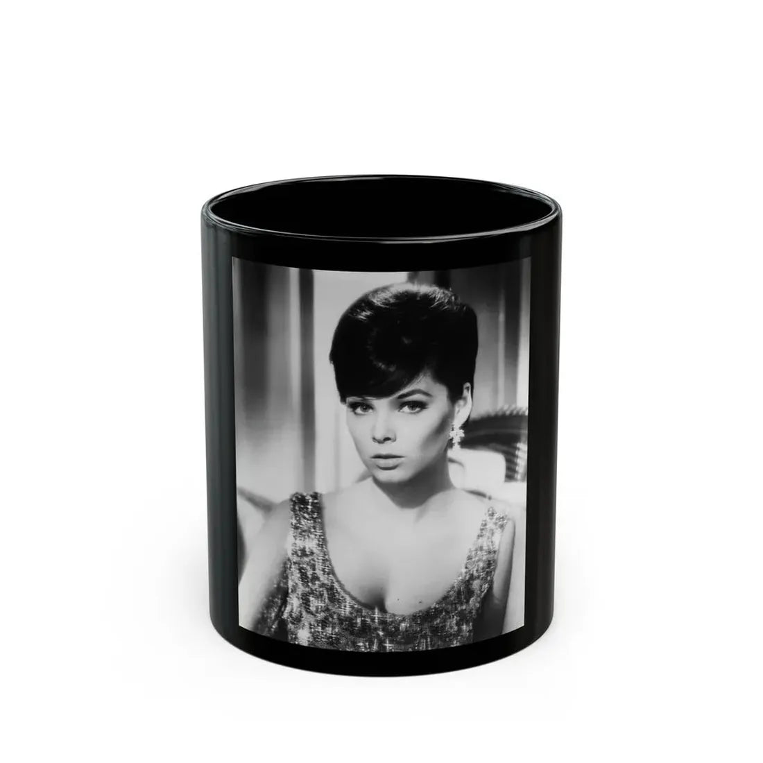 Yvonne Craig #250 (Vintage Female Icon) Black Coffee Mug 11oz - Go Mug Yourself