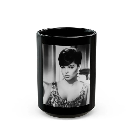 Yvonne Craig #250 (Vintage Female Icon) Black Coffee Mug 15oz - Go Mug Yourself
