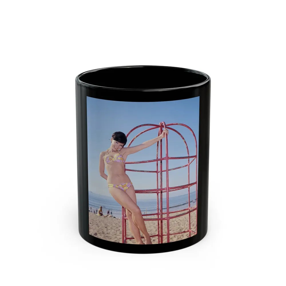 Yvonne Craig #251 (Vintage Female Icon) Black Coffee Mug-11oz-Go Mug Yourself