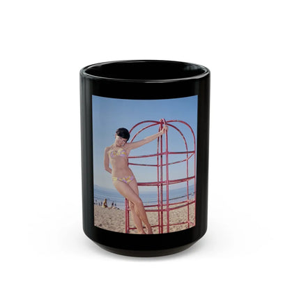 Yvonne Craig #251 (Vintage Female Icon) Black Coffee Mug-15oz-Go Mug Yourself