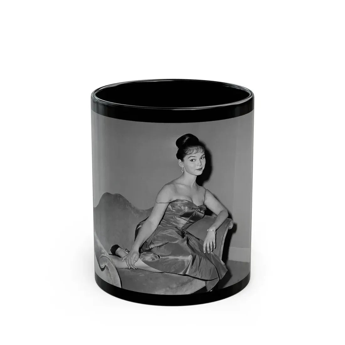 Yvonne Craig #252 (Vintage Female Icon) Black Coffee Mug 11oz - Go Mug Yourself