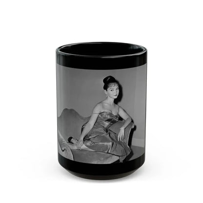 Yvonne Craig #252 (Vintage Female Icon) Black Coffee Mug 15oz - Go Mug Yourself