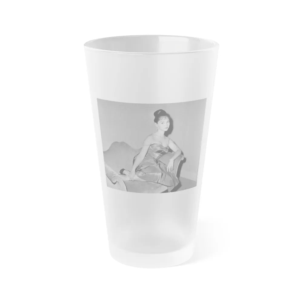 Yvonne Craig #252 (Vintage Female Icon) Frosted Pint Glass 16oz-16oz-Frosted-Go Mug Yourself