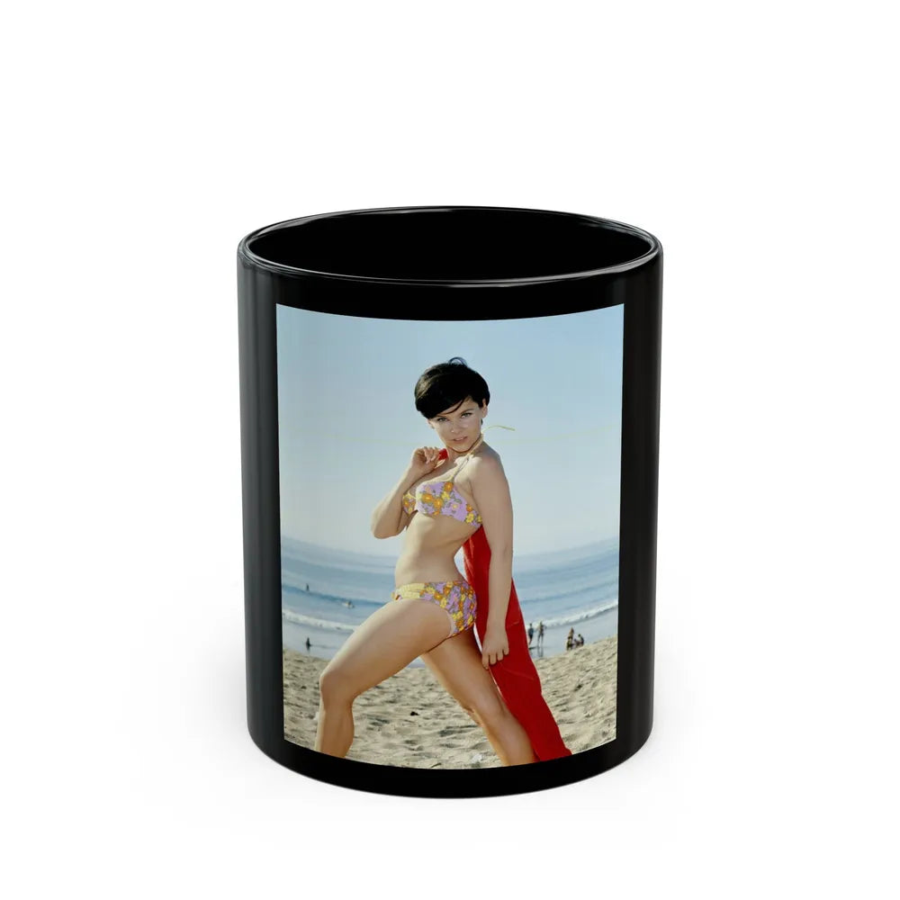 Yvonne Craig #254 (Vintage Female Icon) Black Coffee Mug-11oz-Go Mug Yourself