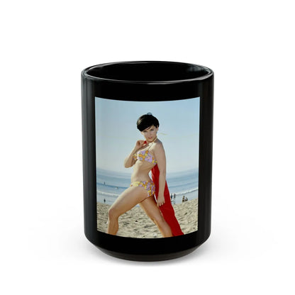 Yvonne Craig #254 (Vintage Female Icon) Black Coffee Mug-15oz-Go Mug Yourself