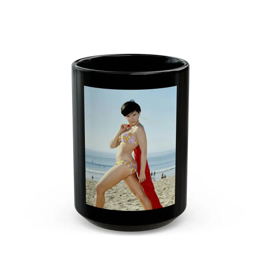 Yvonne Craig #254 (Vintage Female Icon) Black Coffee Mug 15oz - Go Mug Yourself
