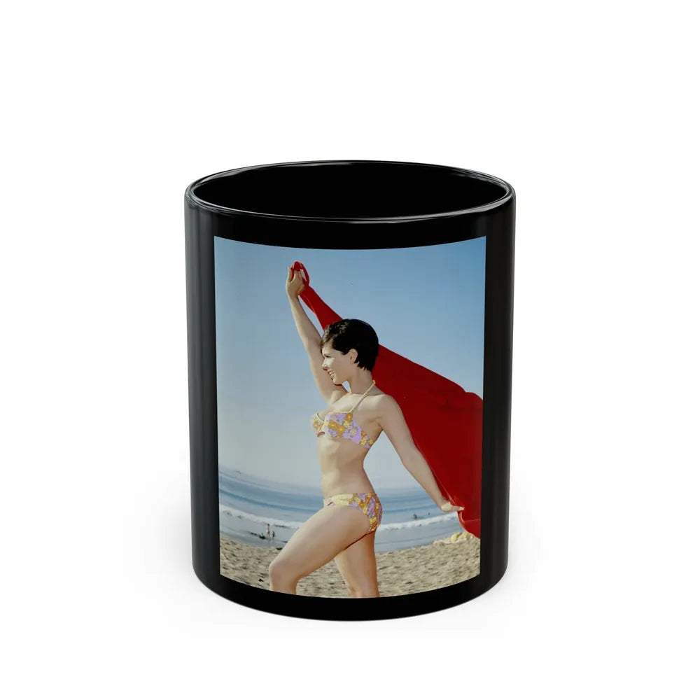 Yvonne Craig #255 (Vintage Female Icon) Black Coffee Mug-11oz-Go Mug Yourself