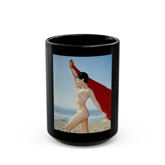 Yvonne Craig #255 (Vintage Female Icon) Black Coffee Mug 15oz - Go Mug Yourself