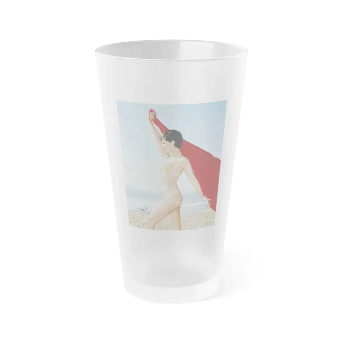 Yvonne Craig #255 (Vintage Female Icon) Frosted Pint Glass 16oz 16oz Frosted - Go Mug Yourself