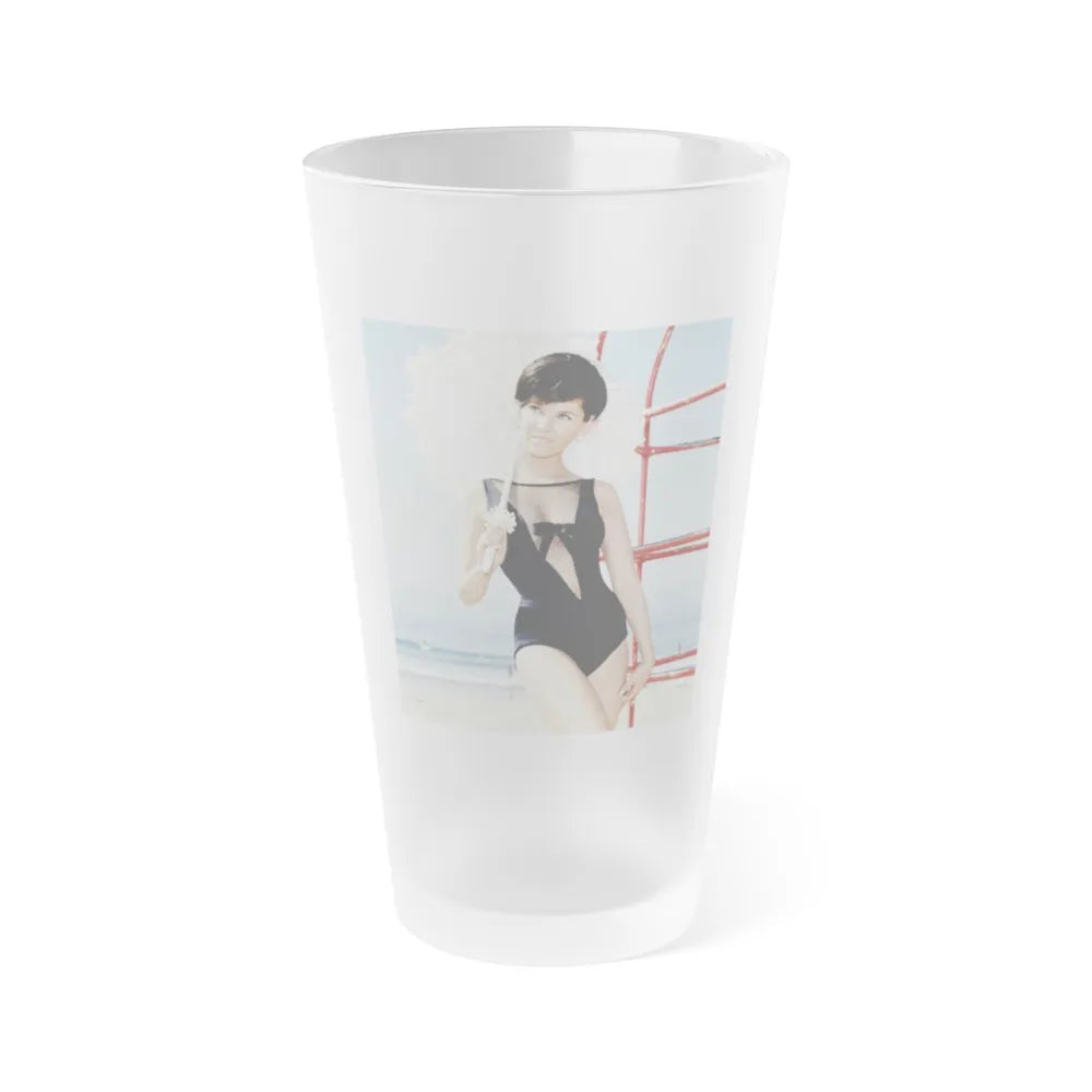 Yvonne Craig #256 (Vintage Female Icon) Frosted Pint Glass 16oz-16oz-Frosted-Go Mug Yourself