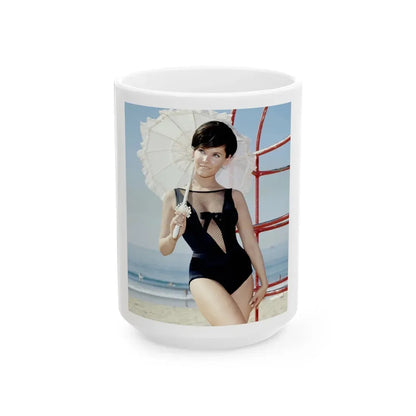 Yvonne Craig #256 (Vintage Female Icon) White Coffee Mug 15oz - Go Mug Yourself