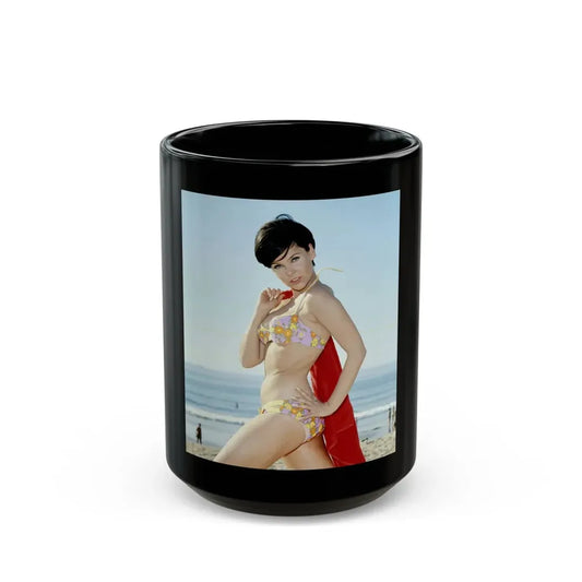 Yvonne Craig #257 (Vintage Female Icon) Black Coffee Mug 15oz - Go Mug Yourself