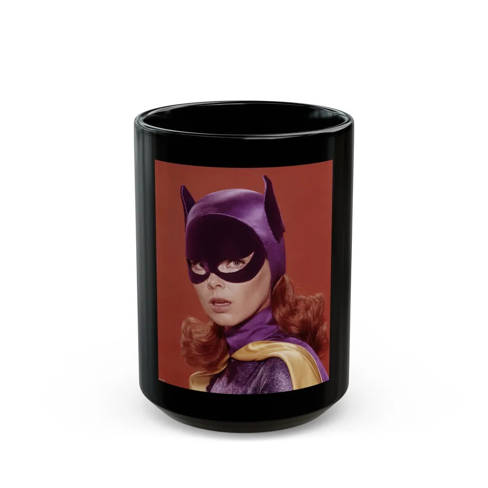 Yvonne Craig #258 (Vintage Female Icon) Black Coffee Mug-15oz-Go Mug Yourself