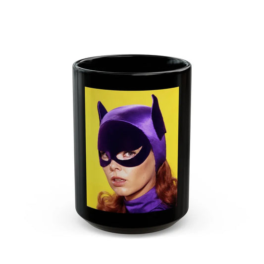 Yvonne Craig #259 (Vintage Female Icon) Black Coffee Mug-15oz-Go Mug Yourself