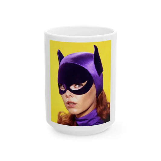 Yvonne Craig #259 (Vintage Female Icon) White Coffee Mug 15oz - Go Mug Yourself