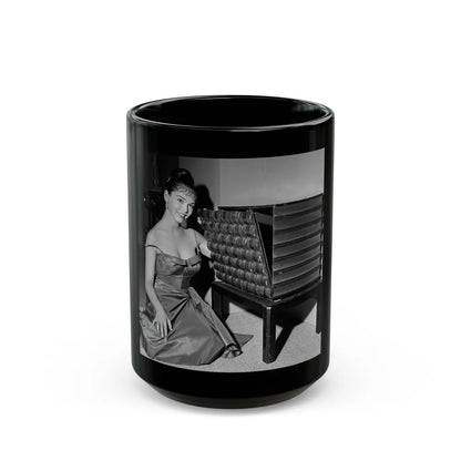 Yvonne Craig #261 (Vintage Female Icon) Black Coffee Mug-15oz-Go Mug Yourself