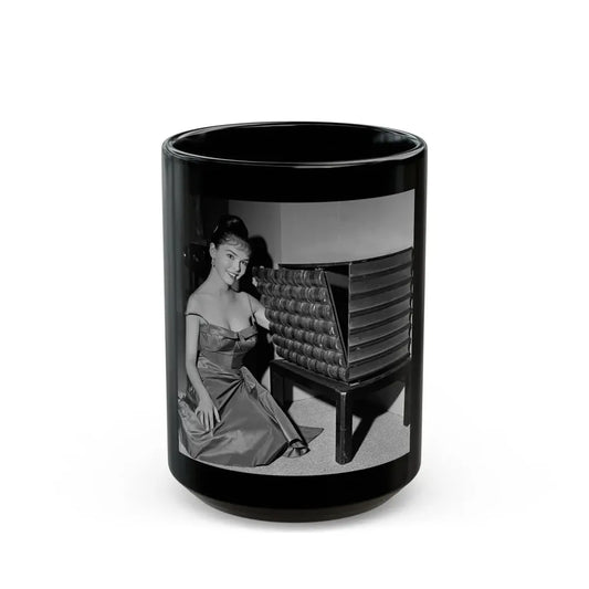 Yvonne Craig #261 (Vintage Female Icon) Black Coffee Mug 15oz - Go Mug Yourself
