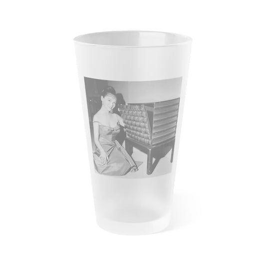 Yvonne Craig #261 (Vintage Female Icon) Frosted Pint Glass 16oz-16oz-Frosted-Go Mug Yourself