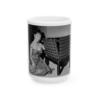 Yvonne Craig #261 (Vintage Female Icon) White Coffee Mug 15oz - Go Mug Yourself