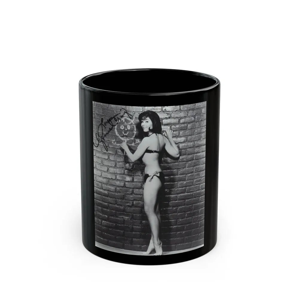 Yvonne Craig #263 (Vintage Female Icon) Black Coffee Mug-11oz-Go Mug Yourself