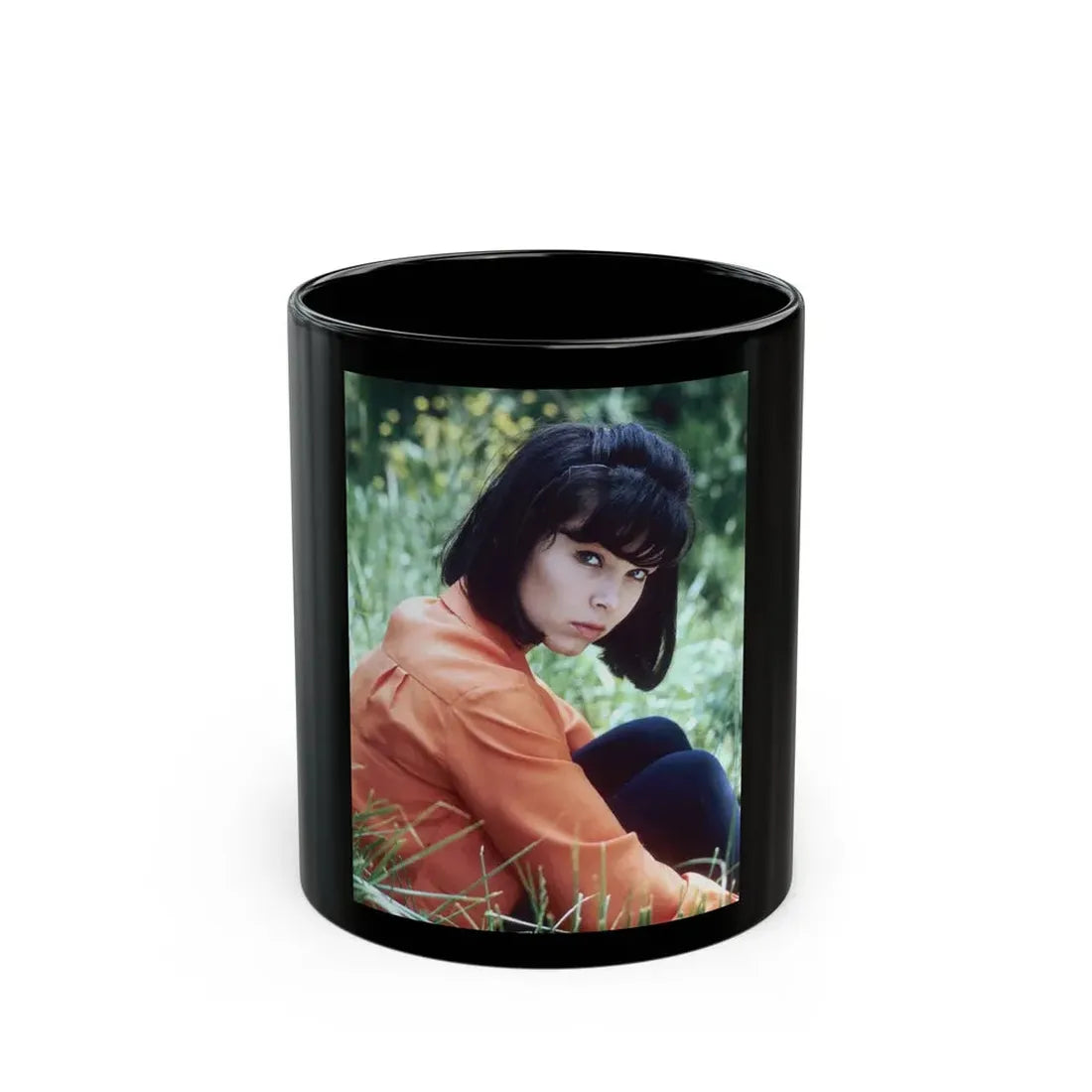 Yvonne Craig #264 (Vintage Female Icon) Black Coffee Mug 11oz - Go Mug Yourself