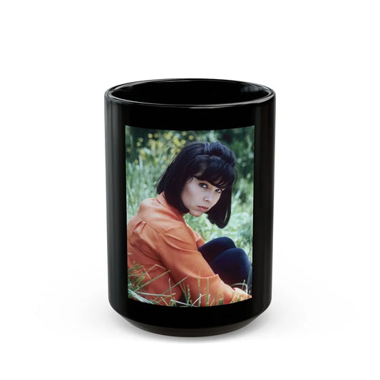 Yvonne Craig #264 (Vintage Female Icon) Black Coffee Mug-15oz-Go Mug Yourself